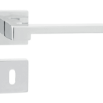 Maniglia Ginevra Rosetta Quadra d.50x50x10h Foro Chiave Cromato Lucido | ADF